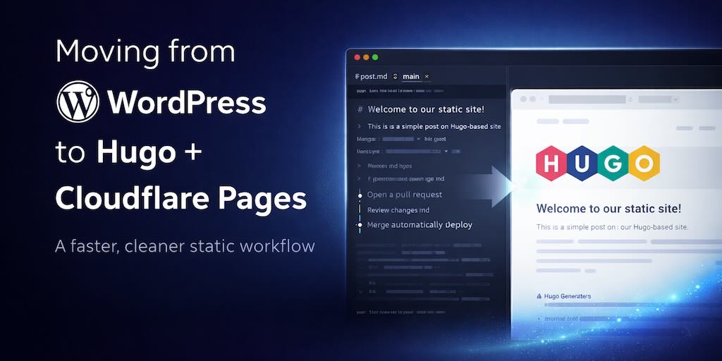 Moving from WordPress to Hugo + Cloudflare Pages